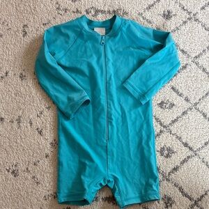 Hanna Andersson Turquoise Kids rash guard swimsuit
